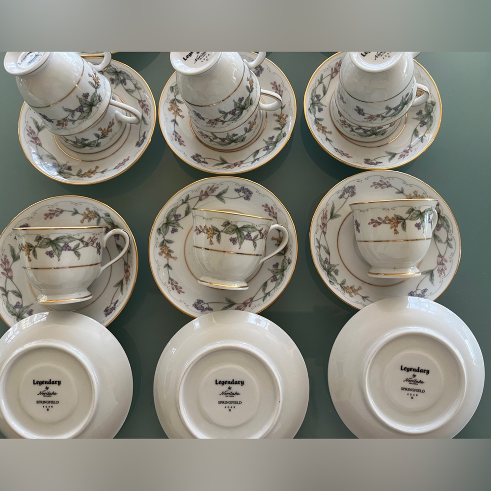 New Legendary By Noritake Bone China 4046 Springfield 24 Pc Espresso Cup Set
